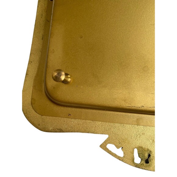 Mid Century Enamel on Brass Carved Footed Tray Dish Bowl Isreal fish wine grapes - Picture 13 of 16